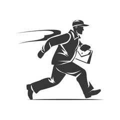Obraz premium mailman minimalist logo or symbol black color only