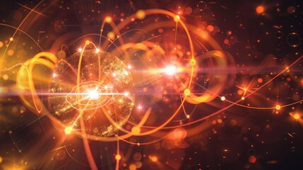 Obraz premium Abstract Orange and Red Glowing Sphere