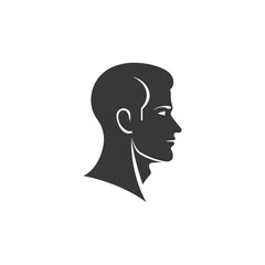 man head minimalist logo or symbol black color only