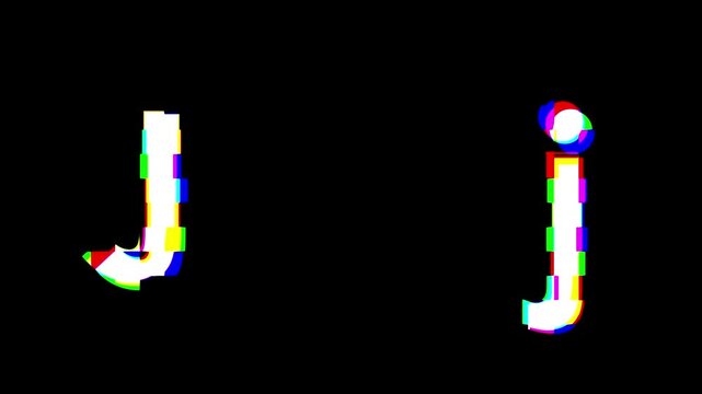 Distortion text effect letter j animation