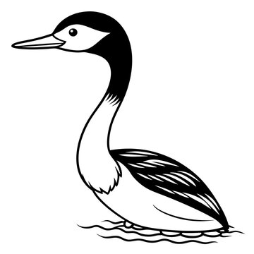 recommend clip art: illustration of a Goose line art vector
