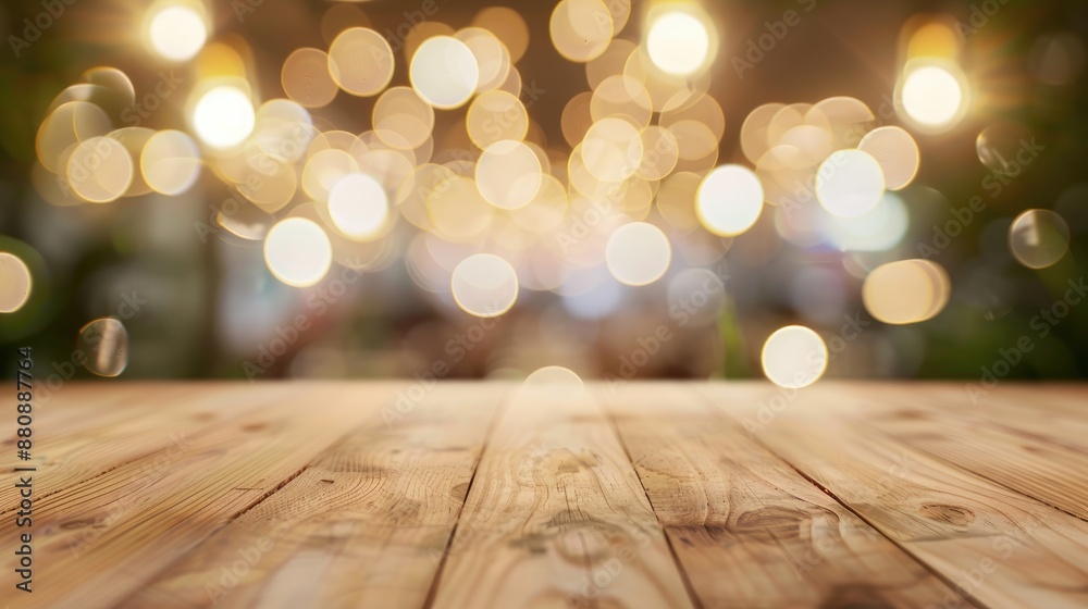 Canvas Prints blurred background with light wood table top