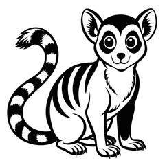 Lemur Line Art Vector Illustration Elegant and Detailed Design