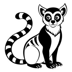 Lemur Line Art Vector Illustration Elegant and Detailed Design