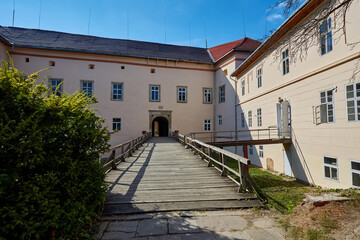 Bridge at the entrance to the medieval castle of Uzhhorod.