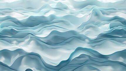 Obraz premium An orderly, dense arrangement of 3D cartoon waves, minimalistic design, top-down view