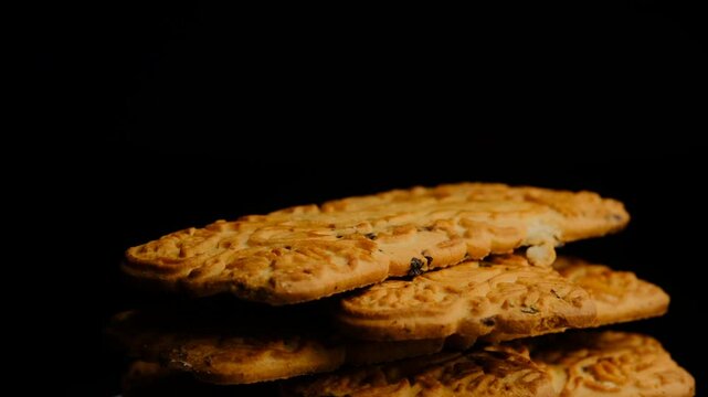 cookies in close-up on a black background