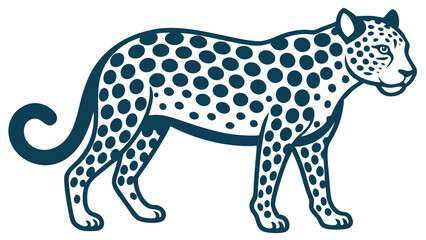 Elegant Leopard Line Art Vector Illustration Detailed and Minimalist Design