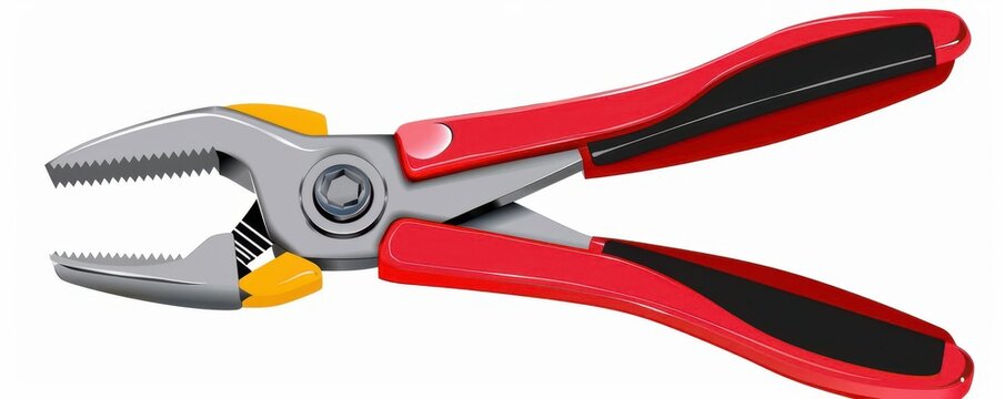 red pliers tool isolated on white clip art preview