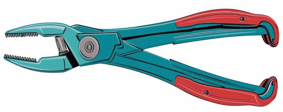teal pliers with red handles clip art preview
