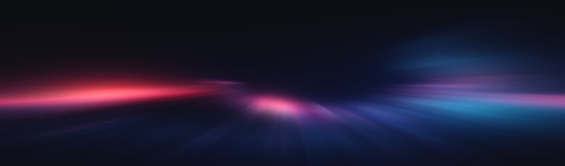 Light neon tunnel, abstract neon background. Bright rays on a dark background.