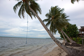 Yapp Islands Micronesia. Landscape with the sea on a sunny autumn day