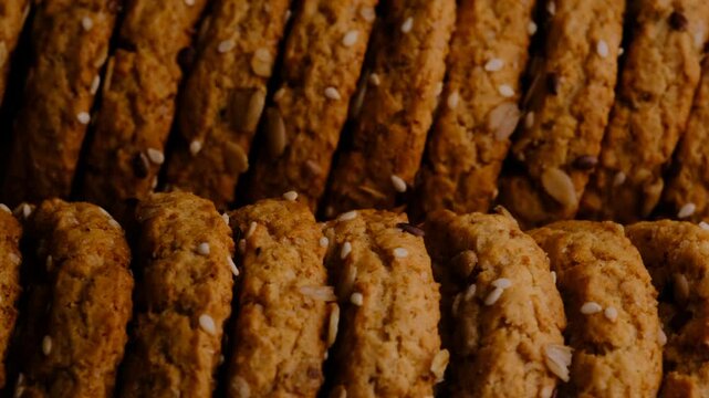 cookies in close-up on a black background