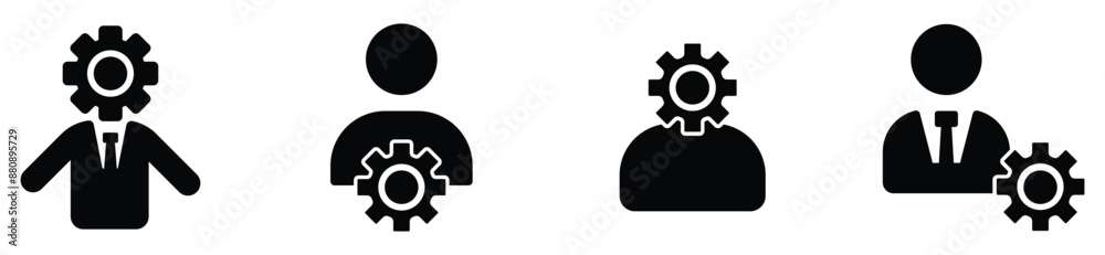 Wall mural Admin icon vector. User with gear head, administrator concept.. stock vector. eps 10.	