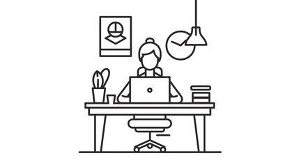 Fototapeta premium Person at desk working on laptop