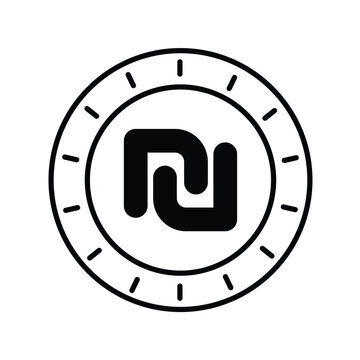 shekel glyph icon with white background vector stock illustration
