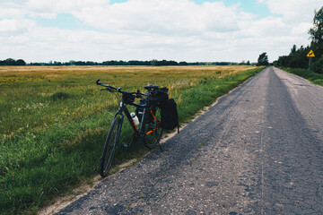 bike on the road in the countryside