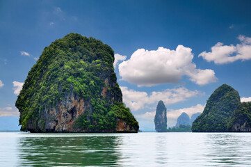 Thailand - Ao Phang-nga National Park, consists of an area of the Andaman Sea studded with numerous limestone tower karst islands