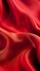Vibrant red fabric background with smooth surface in close-up, perfect for creative textile and design applications.