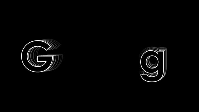 Echo text effect letter g animation