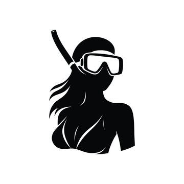 recommend clip art: Vector Illustration of a Woman in Snorkel Equipment - Ideal for Beach and Underwater Adventures