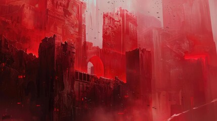 Fototapeta premium Crimson Barrier