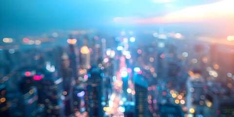 Futuristic cityscape with skyscrapers busy streets and colorful lights at night. Concept Futuristic Cities, Skyscrapers, Night Lights, Busy Streets, Urban Photography