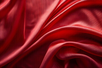 Obraz premium Smooth red fabric background with luxurious texture, perfect for elegant and sophisticated designs.