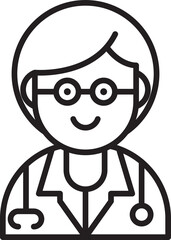 Doctor Avatar Line Illustration
