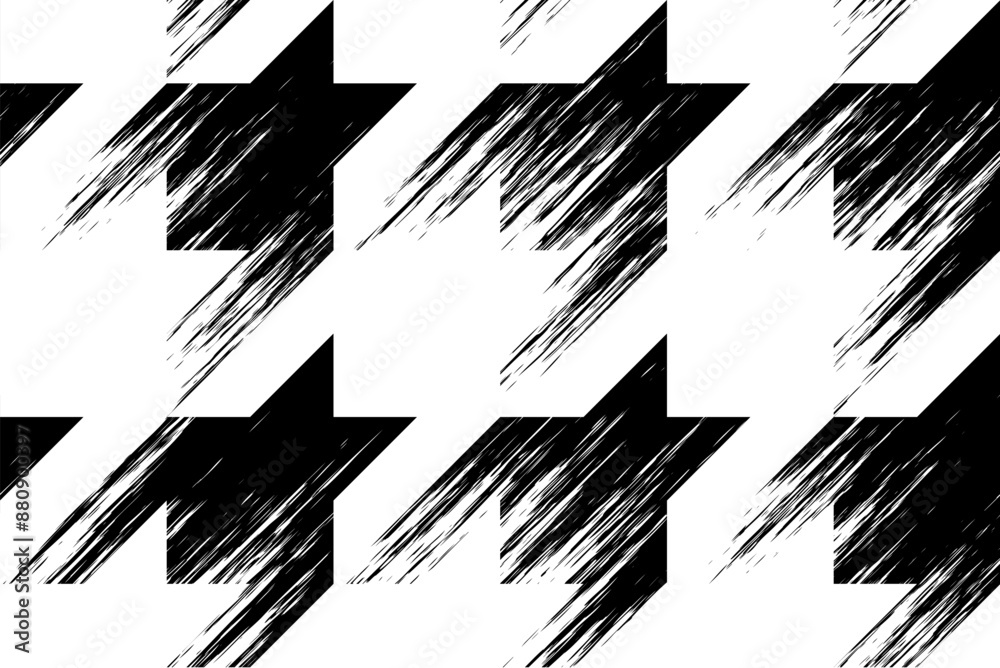 Poster Hounds-tooth halftone grunge pattern. Dissolive effect. Vector seamless pattern