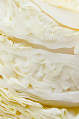 Close-Up Texture of White Cabbage