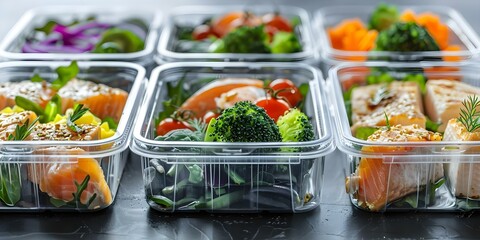 Organized meal prep containers for a week of healthy food options. Concept Meal Prep, Healthy Food, Organized Containers, Weekly Planning, Nutritious Options