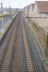 Fototapeta premium voie de chemin de fer rectiligne