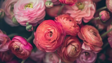 Obraz premium Ranunculus flower journal Beauty and self care for women health and wellness tracking feminine diary concept