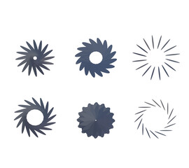 Minimalist digital line abstract circle logo bundle.