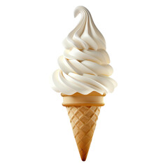 Soft Serve Ice Cream Cone cut out transparent isolated on white background PNG file