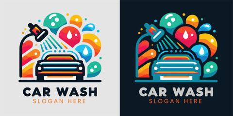 spa car wash logo design vector