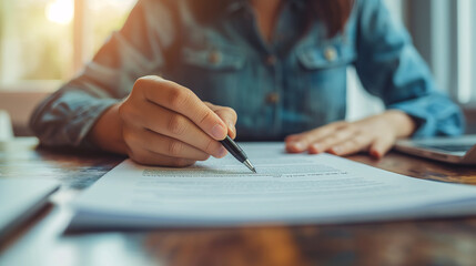 Businessman Signing Important Document in Professional Office Setting