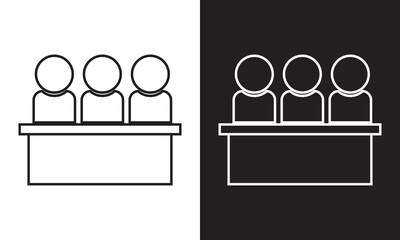 Jury group committee icon. isolated on black and white background. Vector illustration. EPS 10