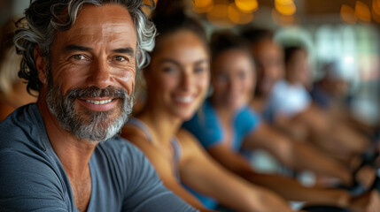 Fototapeta premium Portrait of a Fit and Happy Elderly man at the Gym