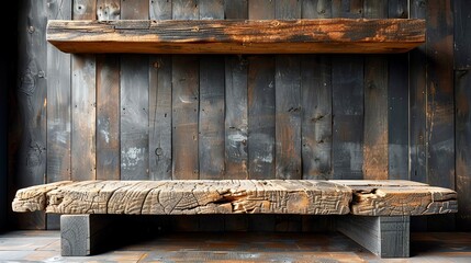 Industrial product display stand Raw, unfinished materials for an edgy look