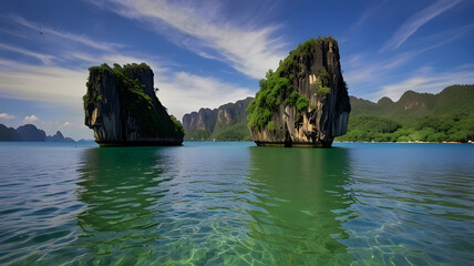 Pictures landscape ocean and mountains.Travel and adventures around the world Islands of Thailand Phuket nature photography full hd 8k image download