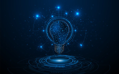 Electric or creative light bulb. Global internet connection concept for business. advanced digital technology	