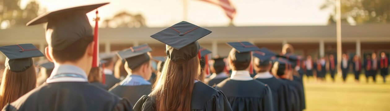 A group of people wearing graduation caps and gowns