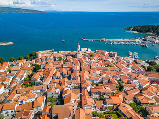 Aerial View Over Krk, Primorje-Gorski Kotar, Croatia