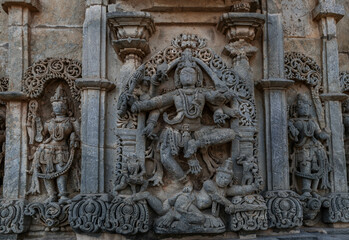 Medieval Hindu temple complex in Belur. India.