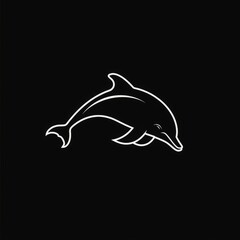 Obraz premium Sleek Dolphin Emblem for Aquatic Adventures, Represents Smart and Playful Character, Perfect for Water Sports and Marine Conservation, Highlights Elegant Contours