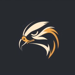 Obraz premium Dynamic Falcon Logo, Conveys Precision and Swiftness, Designed for Competitive Sports and Performance Gear, Showcases Elegant Contours