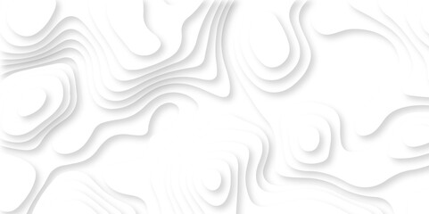 White and gray luxury wave line grid topography map and satin smooth wallpaper matt paper light texture.	Abstract vector illustration 3d papercut wave line pattern background.
