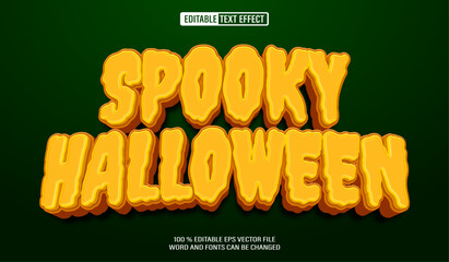 Editable 3d text style effect - Spooky Halloween text effect Template